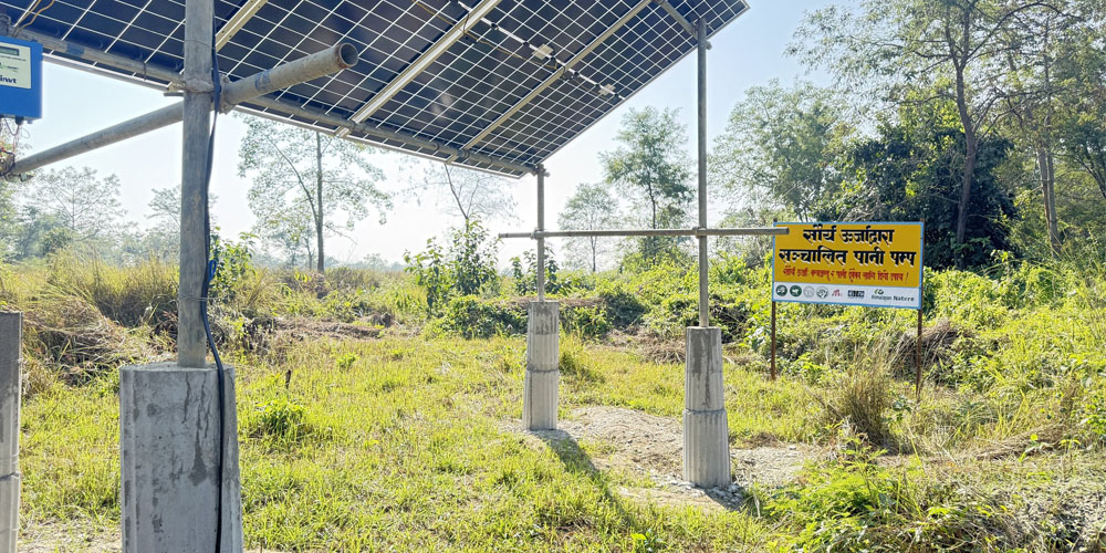 नवलपुरको सामुदायिक वनमा सौर्य ऊर्जाबाट वन्यजन्तुको पानी व्यवस्थापन