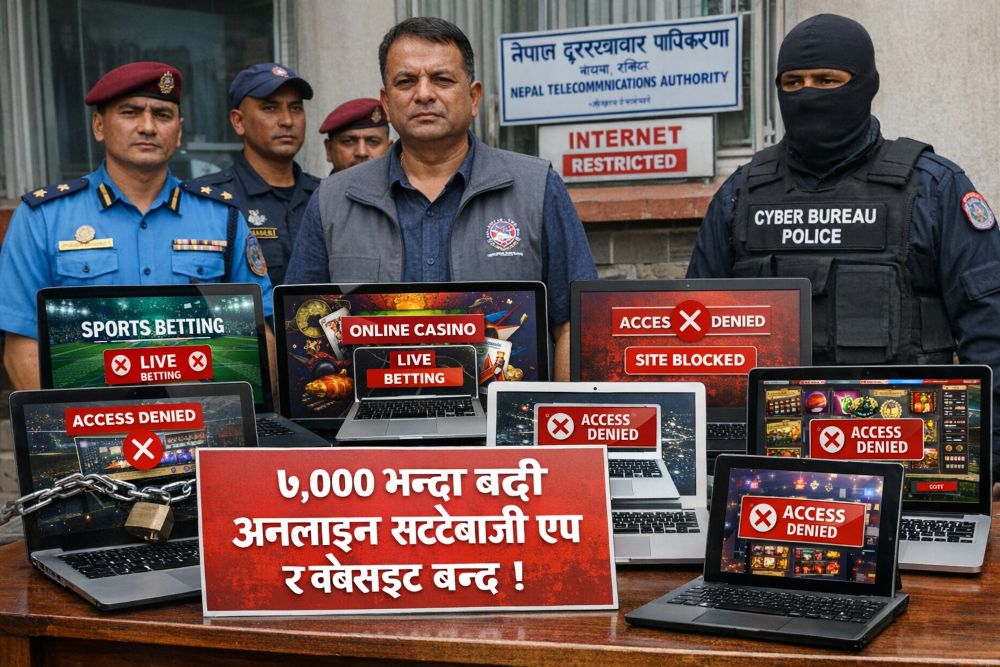 अनलाइन सट्टेबाजीका ७ हजारभन्दा बढी एप र वेबसाइट बन्द