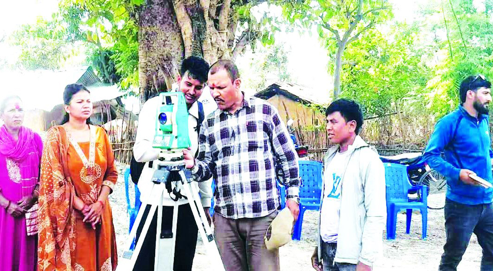 राप्तीसोनारी गाउँपालिकामा भूमिहीनका लागि जग्गा नापजाँच सुरु