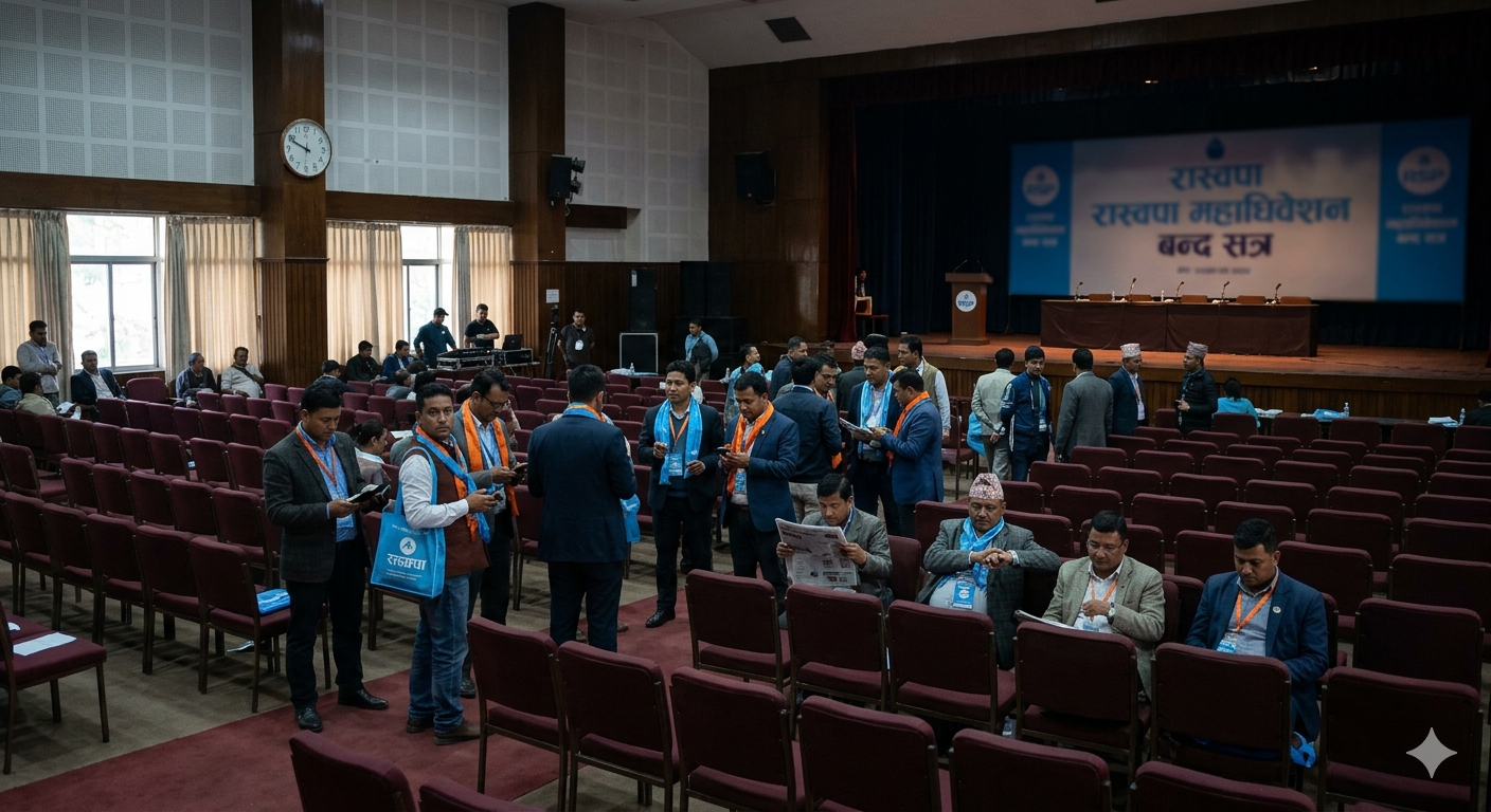 रास्वपा महाधिवेशनको बन्द सत्र निर्धारित समयभन्दा ढिलो हुने
