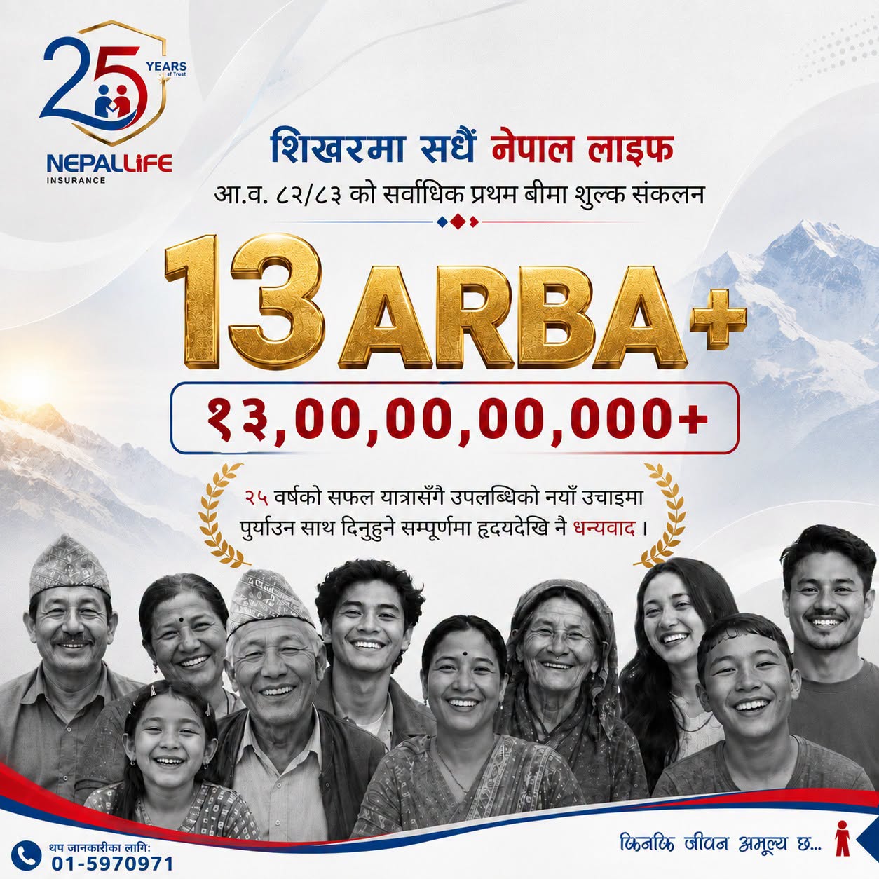 नेपाल लाइफले कायम गर्‍यो अर्को ऐतिहासिक कीर्तिमान, प्रथम बीमा शुल्क १३ अर्ब रुपैयाँ नाघ्यो